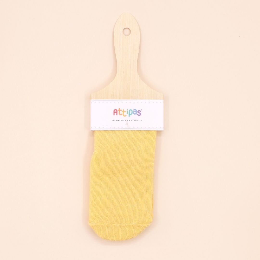 Rainbow Paint žute antiklizajuće čarapice za bebe