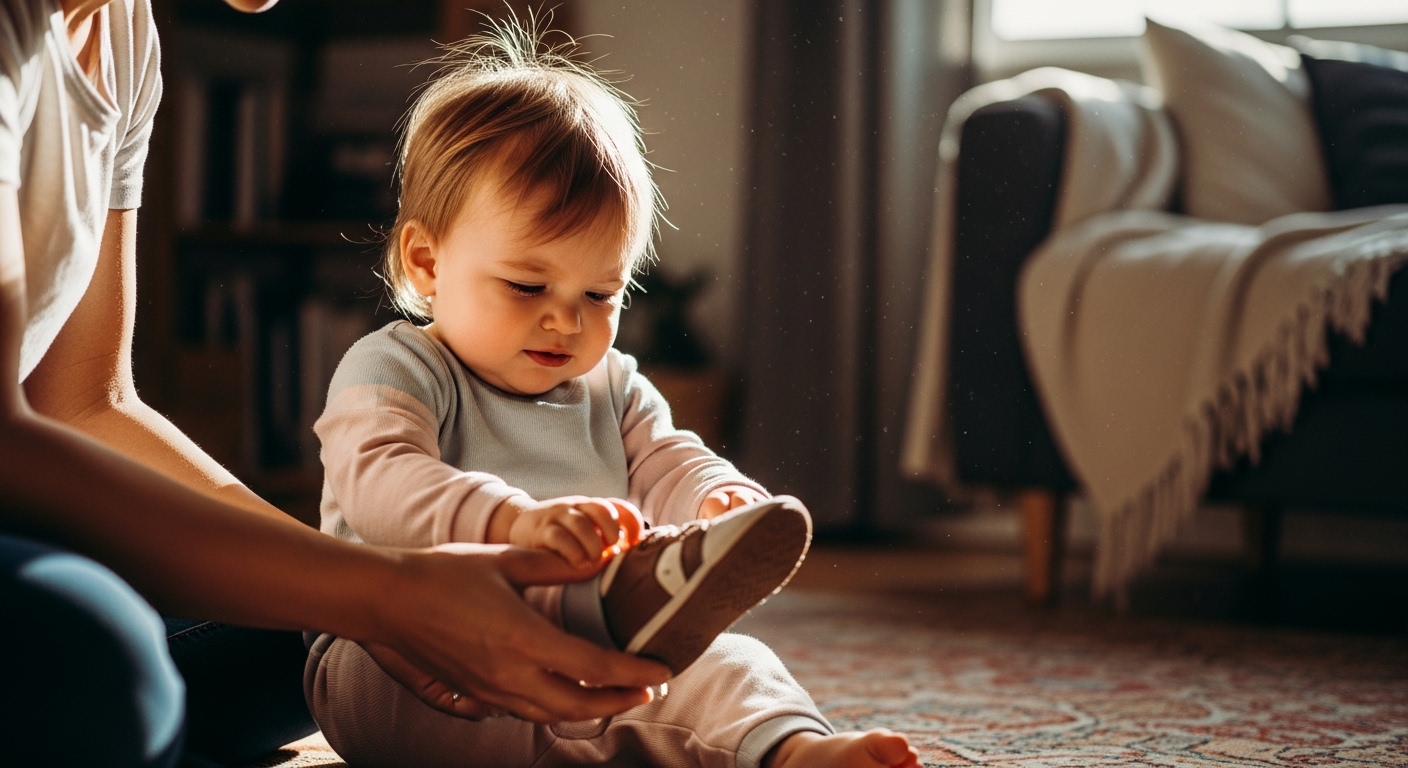 dete neće da nosi cipele i pokušava da ih skine